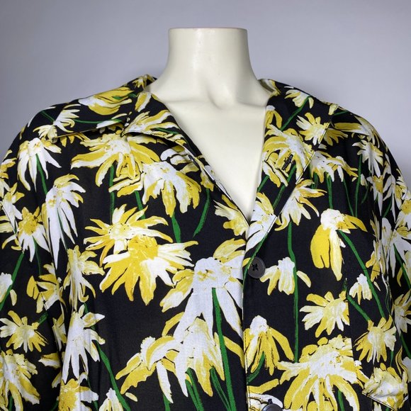 LOEWE Yellow/Black Daisy Floral Print 'Bowling' Shirt - Picture 7 of 10